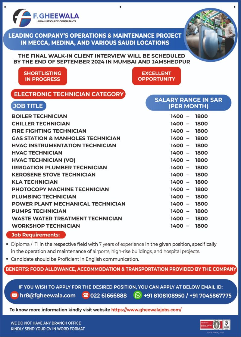 Operations Maintenance Project In Saudi Arabia