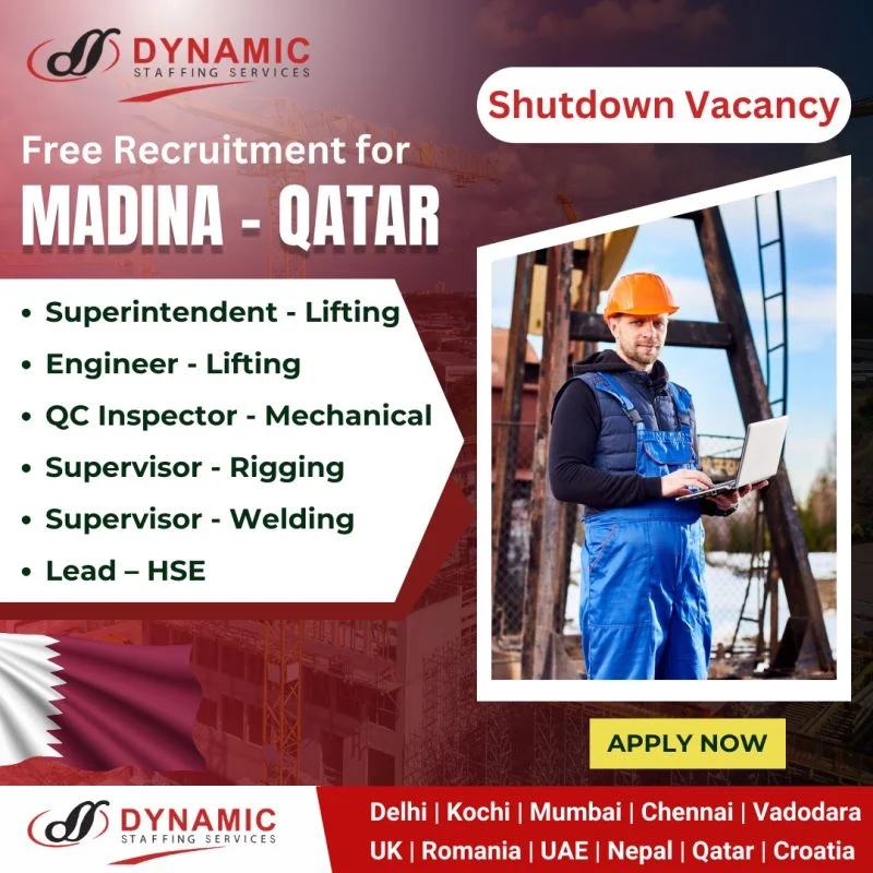 Online Apply - Shutdown Vacancy Madina - Qatar