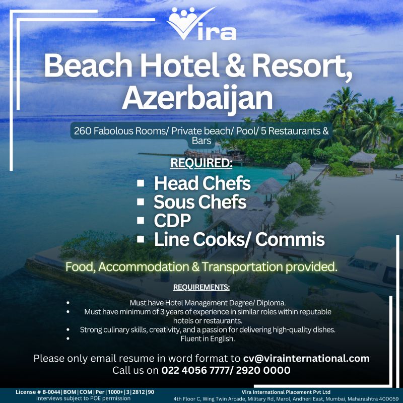 Recruitment for Beach Hotel & Resort in Azerbaijan