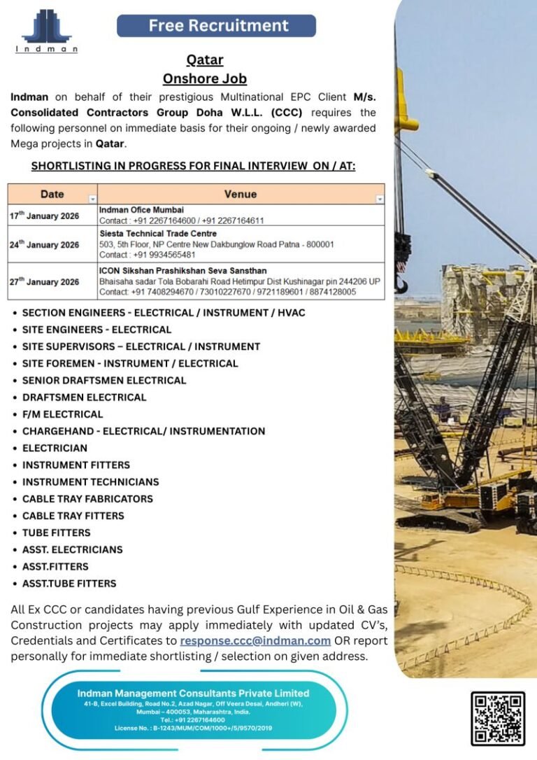 Urgent Qatar Onshore Oil & Gas Jobs 2026: Mega EPC Projects with ...