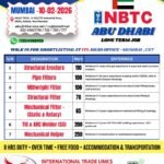 NBTC Abu Dhabi jobs with face to face final client interview in Mumbai on 10 February 2026
