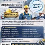 Urgent hiring for UAE maintenance department jobs with final client interview in Mumbai on 07 February