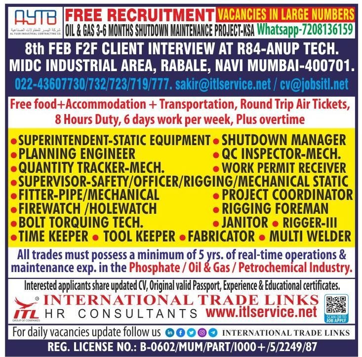 Free Recruitment For AYTB Saudi Arabia 2026 - Shutdown Jobs