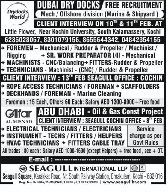 Dubai Drydocks & Galfar Almisnad Oil & Gas Jobs 2026 – Apply Today