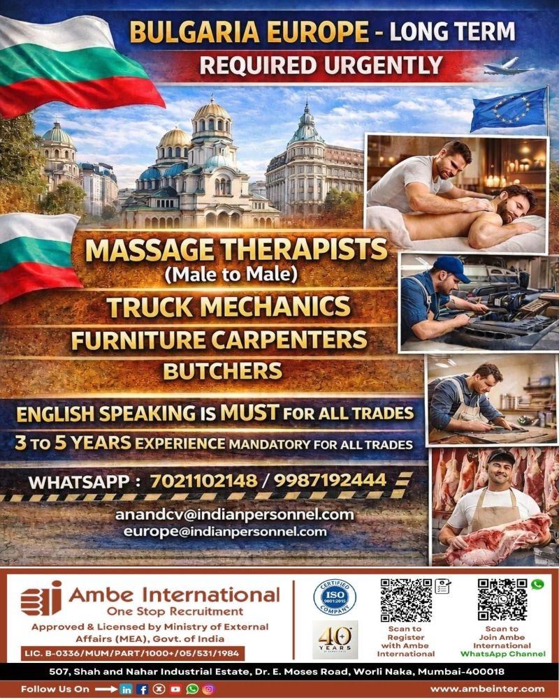 Bulgaria (Europe) Jobs 2026 – Long Term Project - Apply Today