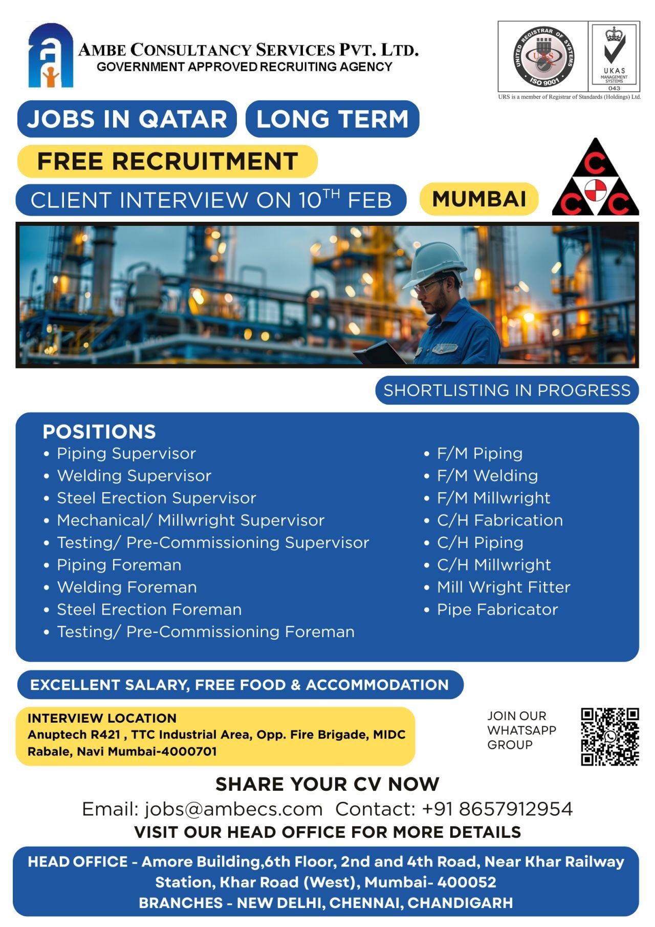 Qatar Jobs 2026 – Long Term Oil & Gas Project | Free Recruitment 