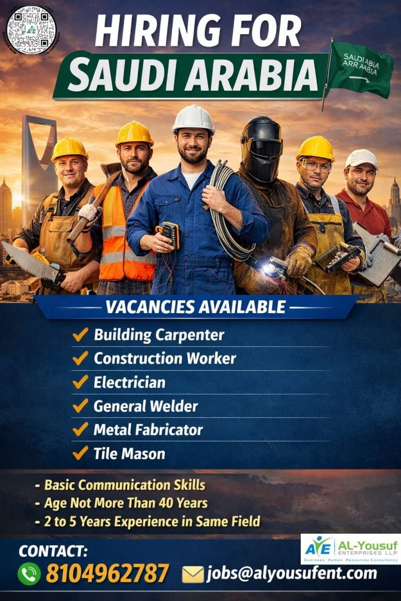 Hiring for Saudi Arabia – Multiple Construction Positions
