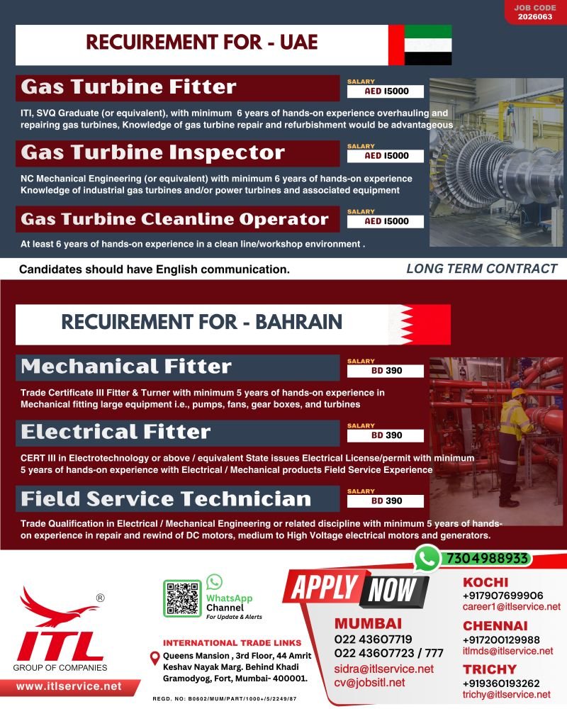 Urgent Recruitment For UAE & Bahrain - Apply Today