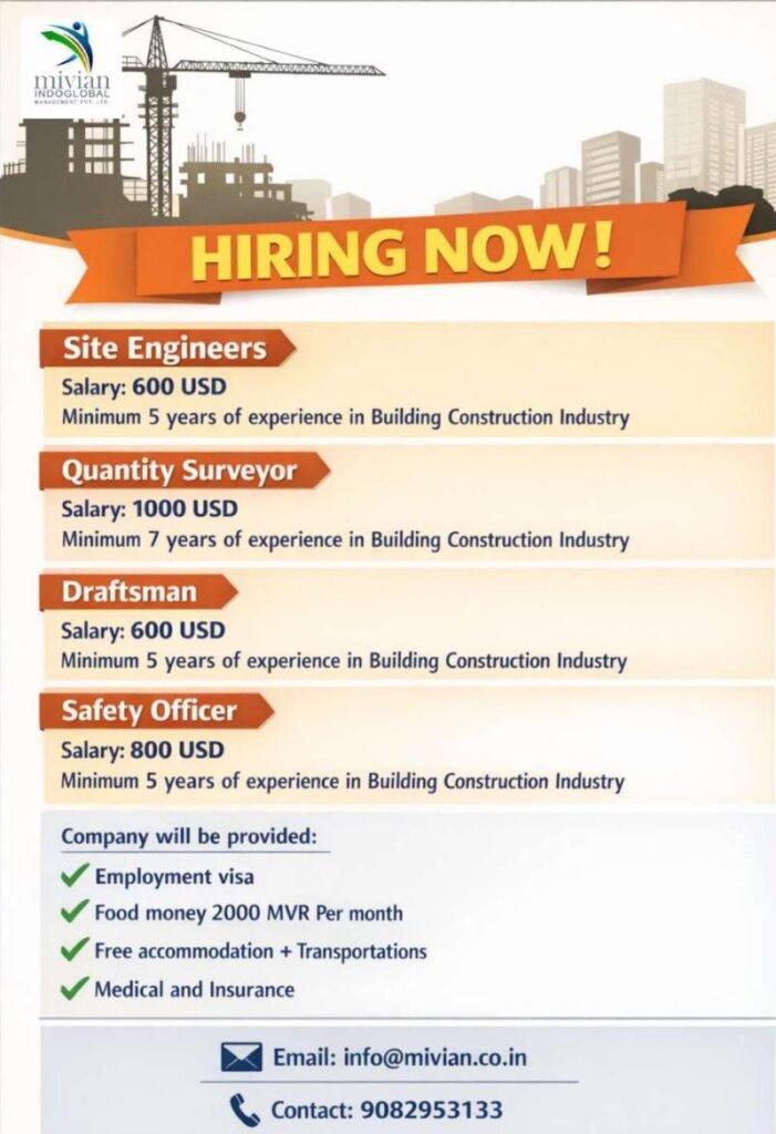 Maldives Construction Jobs 2026: Site Engineers, Quantity Surveyors & Safety Officers Hiring Now