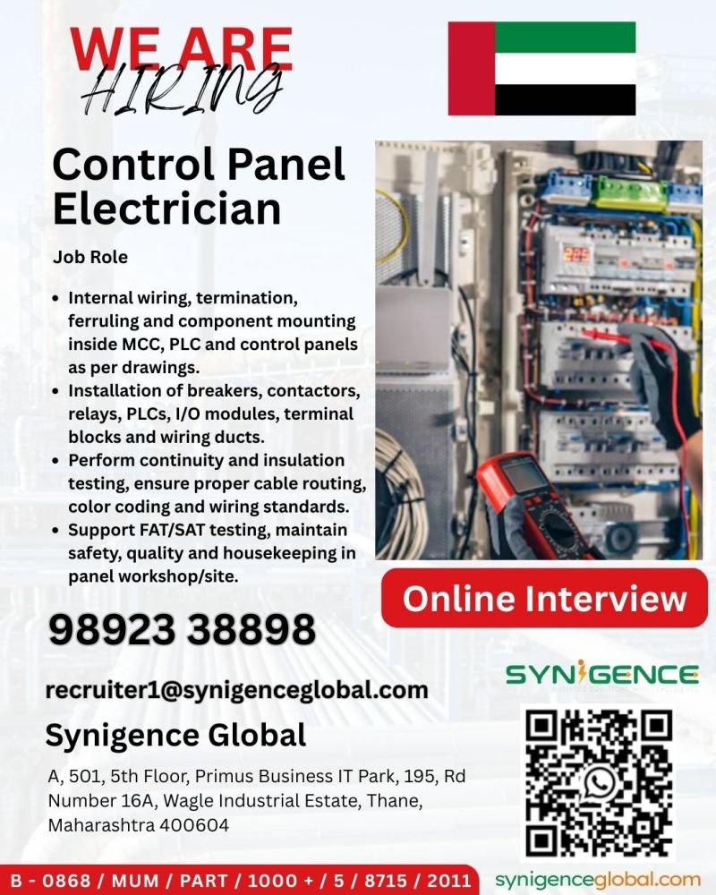 Hiring Control Panel Electrician for UAE