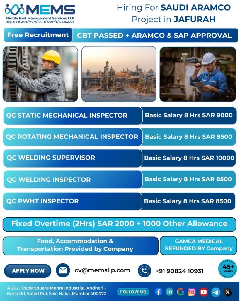 Saudi Aramco Jobs in Jafurah – Free Recruitment