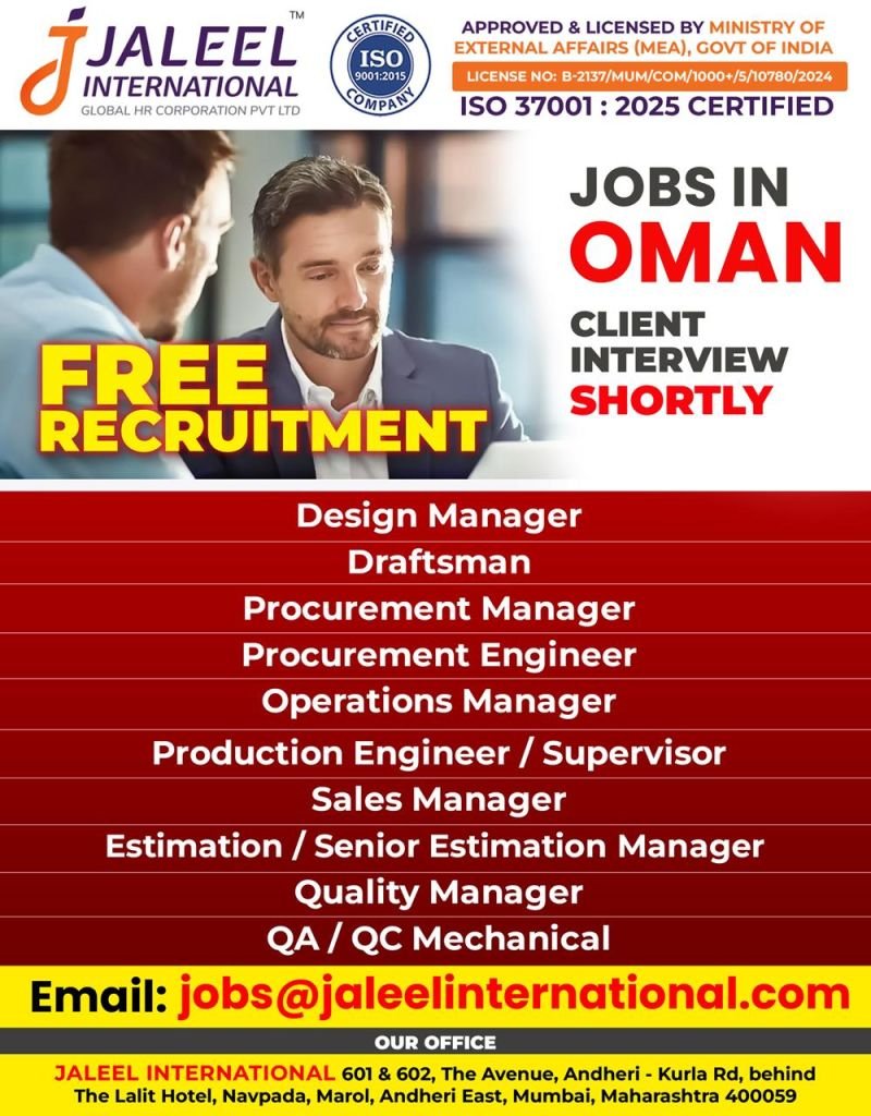 Free Recruitment Jobs in Oman 2026 | Client Interview Shortly | Apply Now