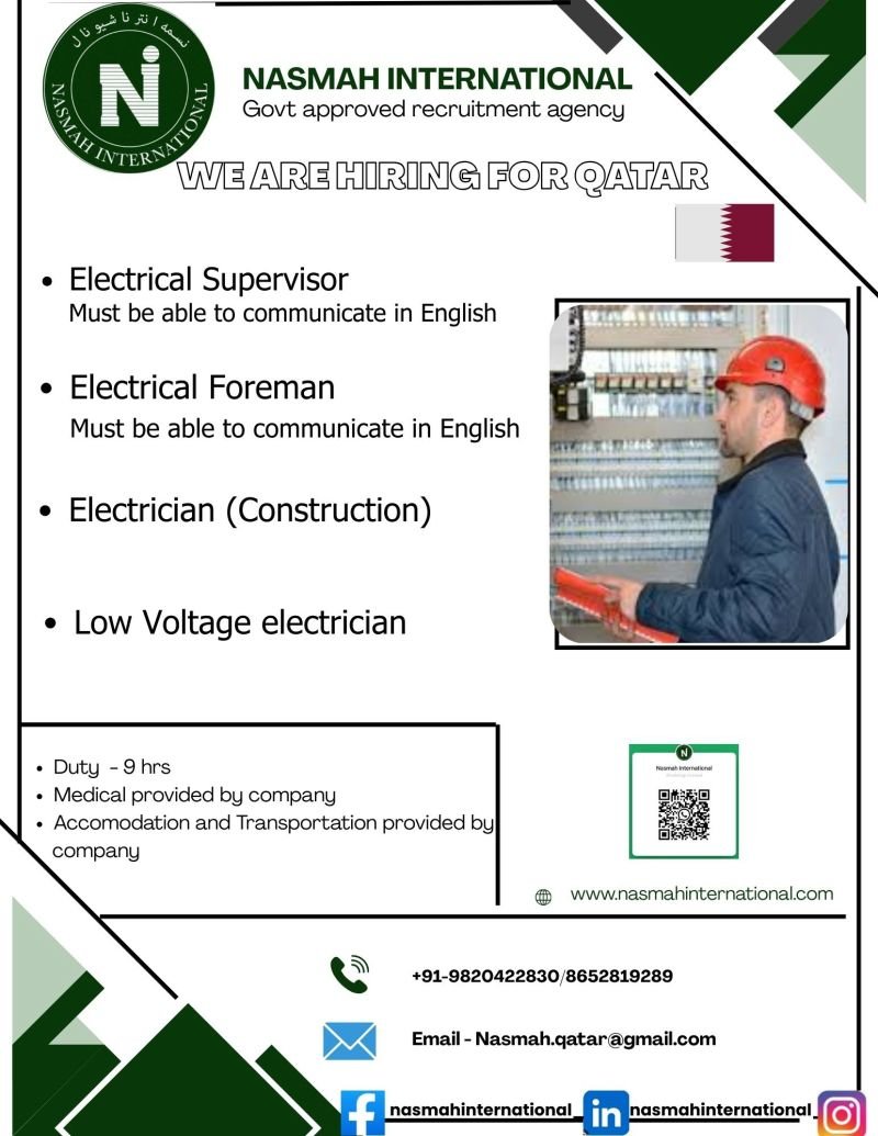 hiring for a company in Qatar for their construction project