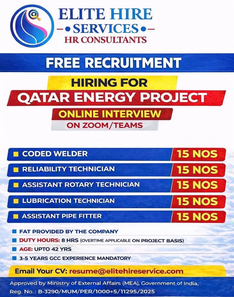 Hiring for Qatar Energy Project