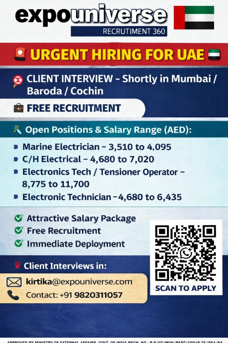 Urgently Hiring For UAE - Apply Now