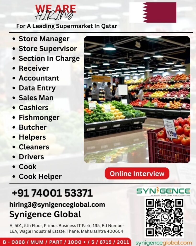 Supermarket Jobs in Qatar 2026 – Apply Now