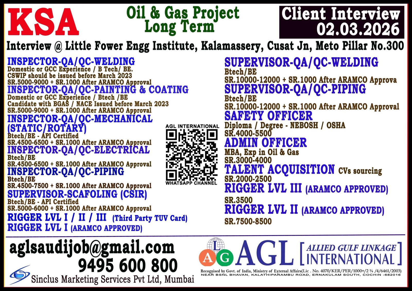 Saudi Arabia Oil & Gas Jobs 2026 – Client Interview on 02 March 2026