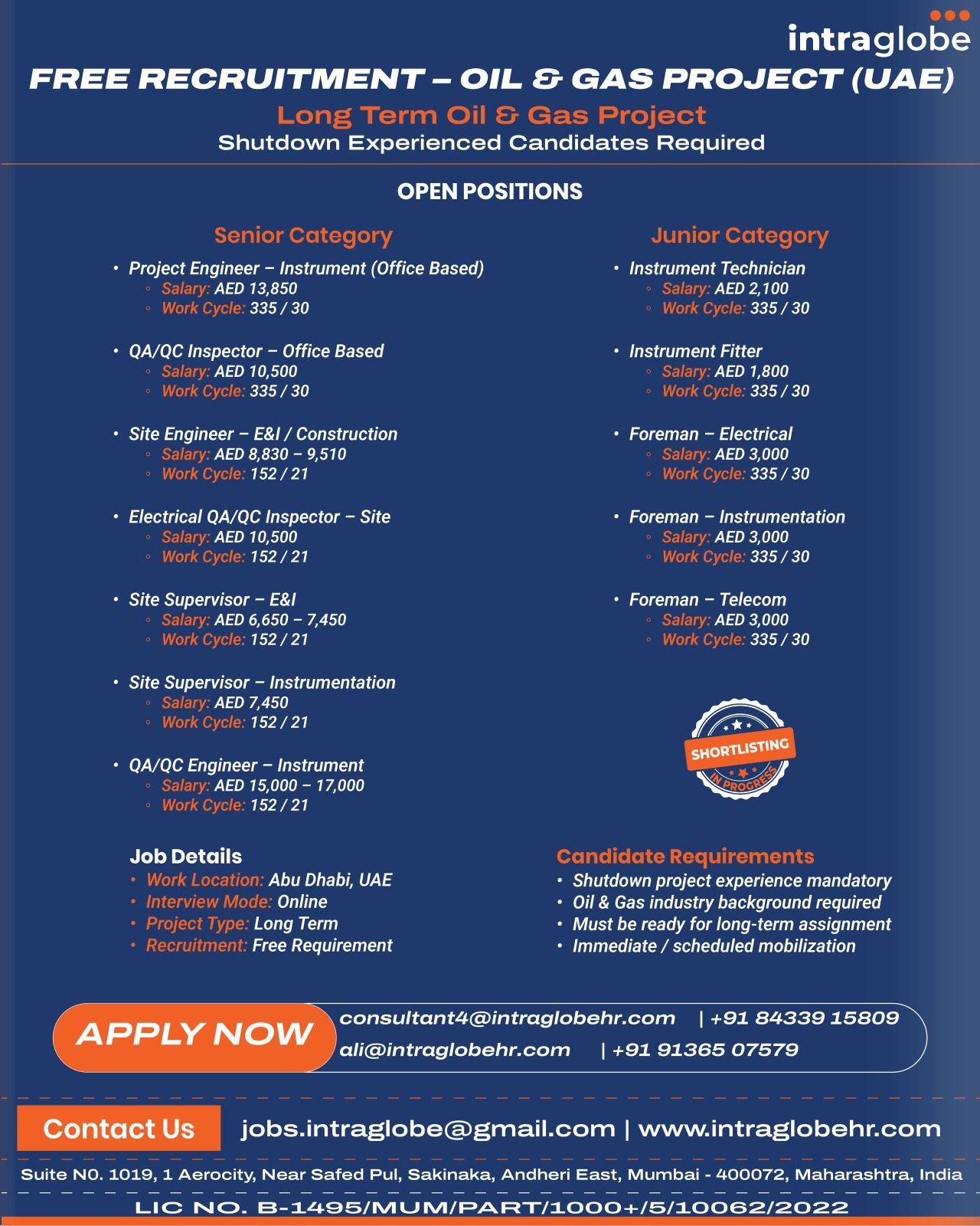 UAE Oil & Gas Jobs 2026 – Free Recruitment | long-term Oil & Gas project