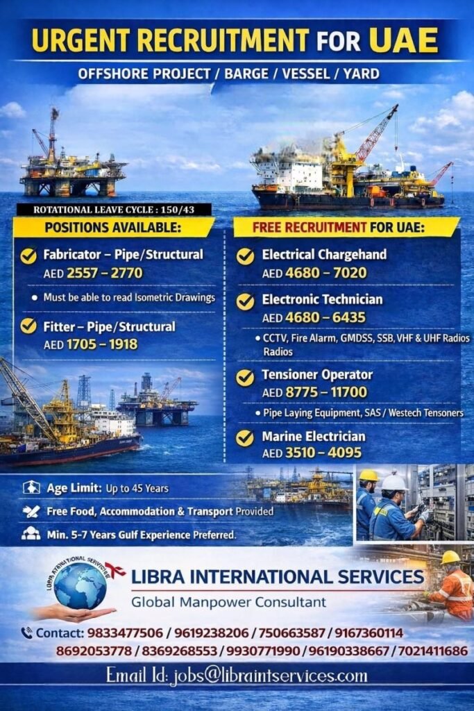 hiring for multiple offshore positions in the UAE