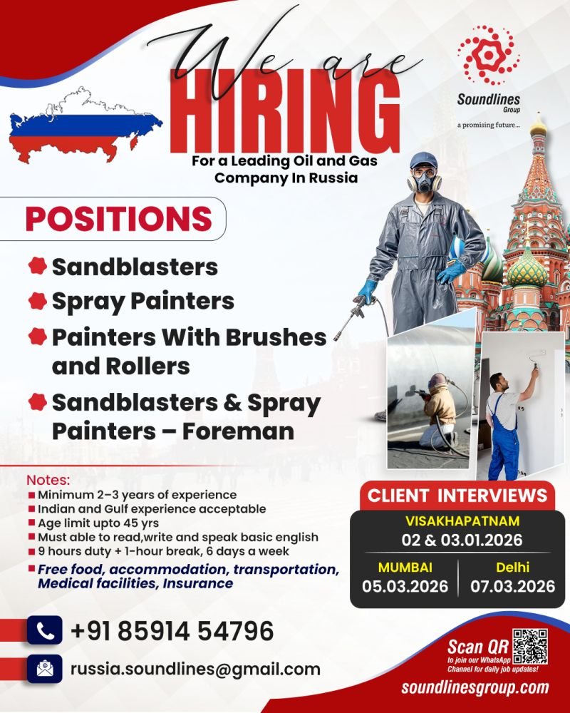 Hiring Urgently For a Leading Oil and Gas Company In Russia