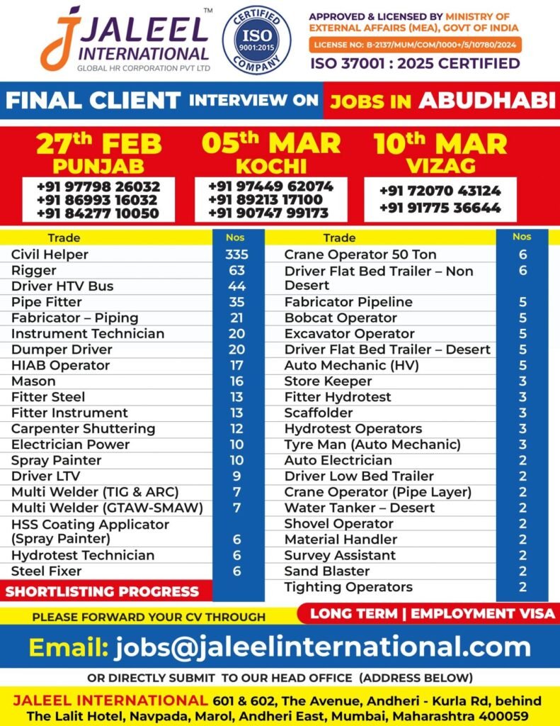 UAE Abu Dhabi Jobs 2026 | Oil & Gas Company  | Apply Now