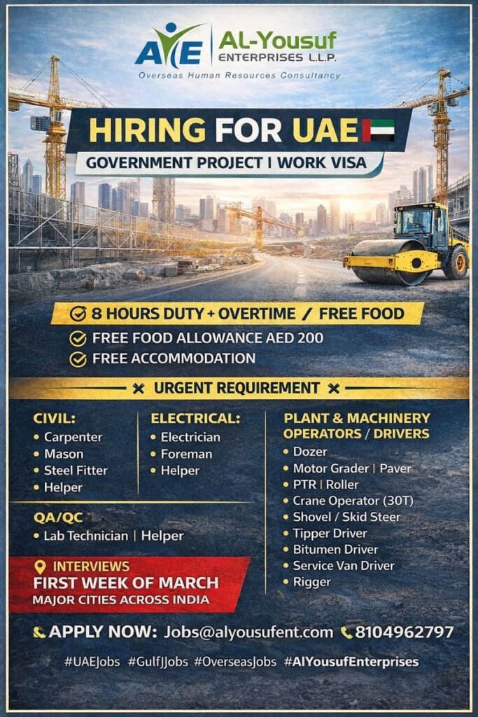 Hiring for UAE – Government Project Hiring for UAE – Government Project