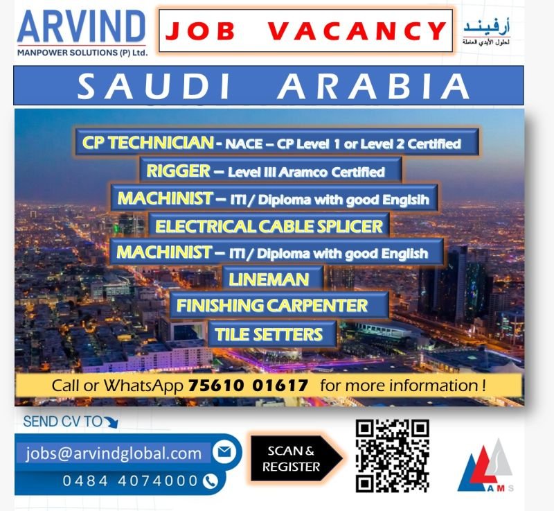 Saudi Arabia Job Vacancies 2026: Multiple Technical Positions - Apply Today