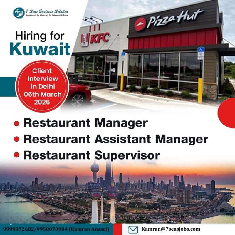 Hiring for QSR Chain of Restaurant for Kuwait