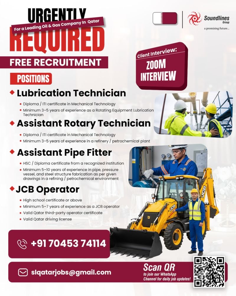 Free Recruitment For a Leading Oil & Gas Company in Qatar