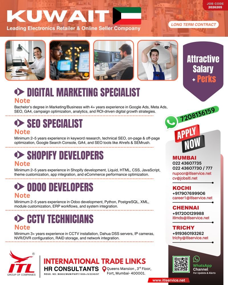 Kuwait Jobs 2026 – Long-Term Opportunities in Leading Electronics Retailer & Online Seller Company
