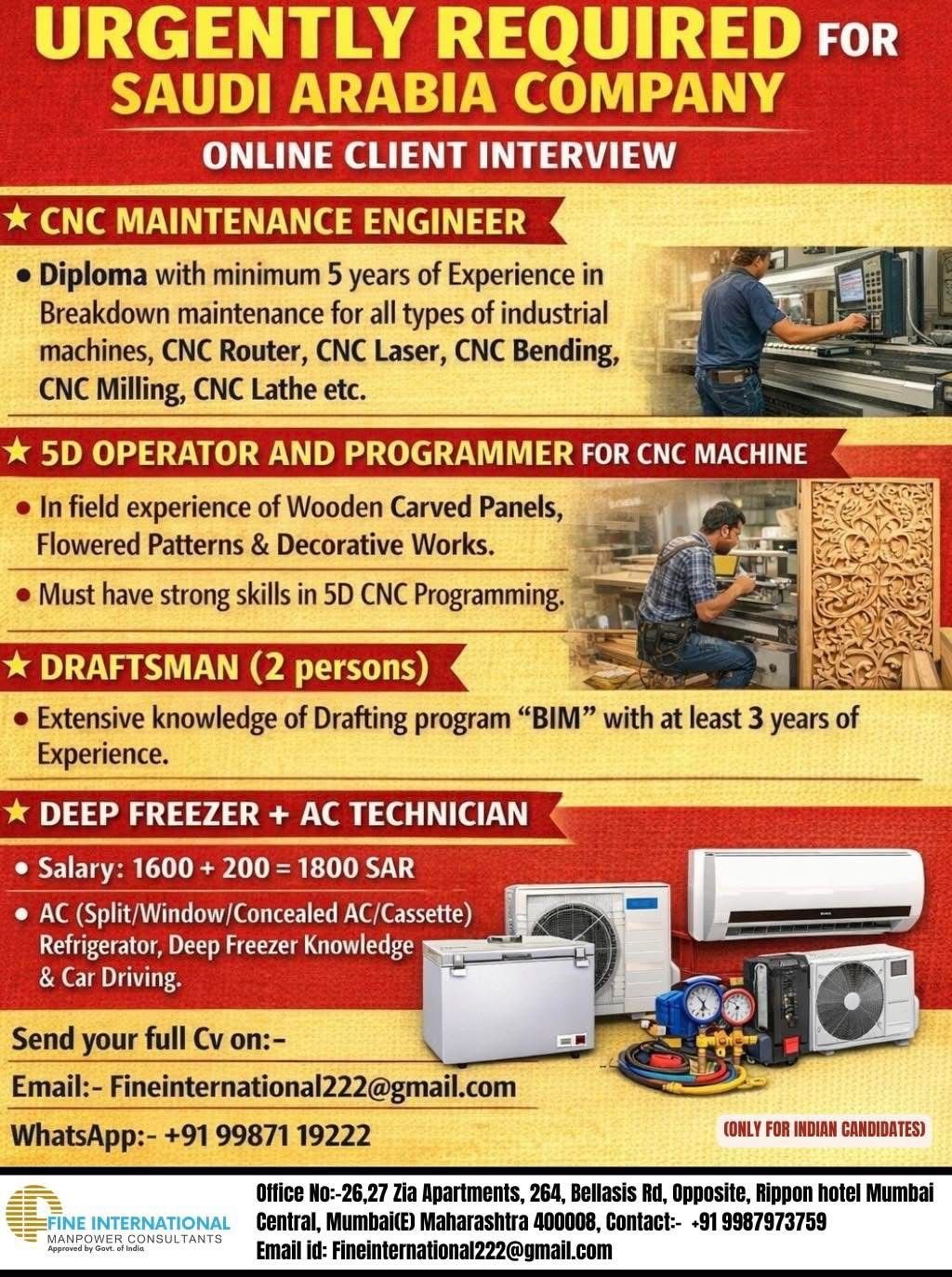 Urgent Hiring for a Reputed Company in Saudi Arabia – Online Client Interview