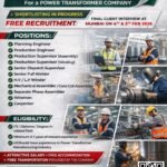 Hiring for Saudi Arabia power transformer company with free recruitment and client interview in Mumbai February 2026