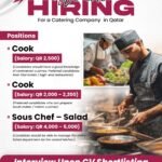 Hiring Urgently For a Catering Company in Qatar Hiring Urgently For a Catering Company in Qatar