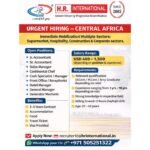 Central Africa Jobs 2026 – Immediate Mobilization | Multiple Sectors | USD 400–1500 Salary