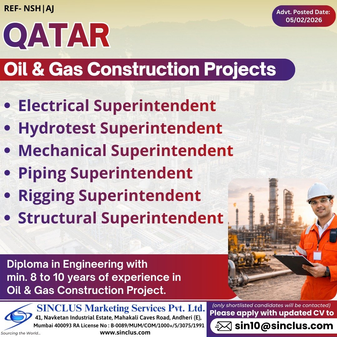 Qatar Oil & Gas Construction Projects Jobs 2026 : Apply Today