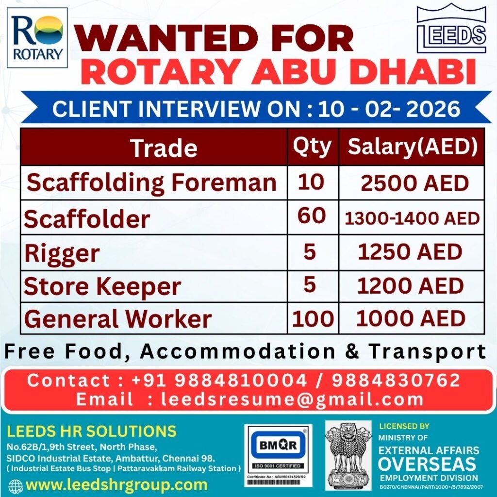 Recruiting For ROTARY UAE - Long Term Project