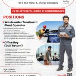 Saudi Arabia - Recruitment For a KSA Water & Energy Company