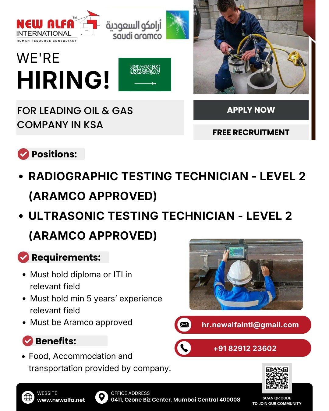Saudi Arabia : Recruiting experienced and Aramco Approved professionals for a prestigious Oil & Gas project.