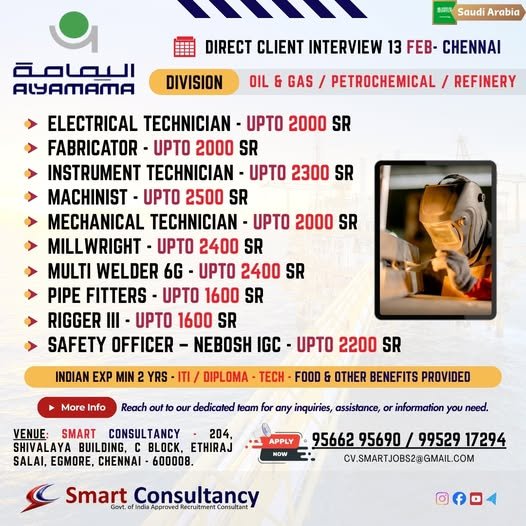 Saudi Arabia Jobs Feb 2026 – Alyamama Oil & Gas / Petrochemical / Refinery Projects - Apply Now