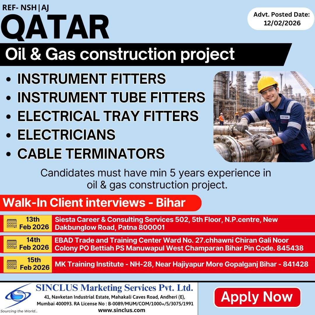 Walk-In Client Interviews for Qatar Oil & Gas Construction Project