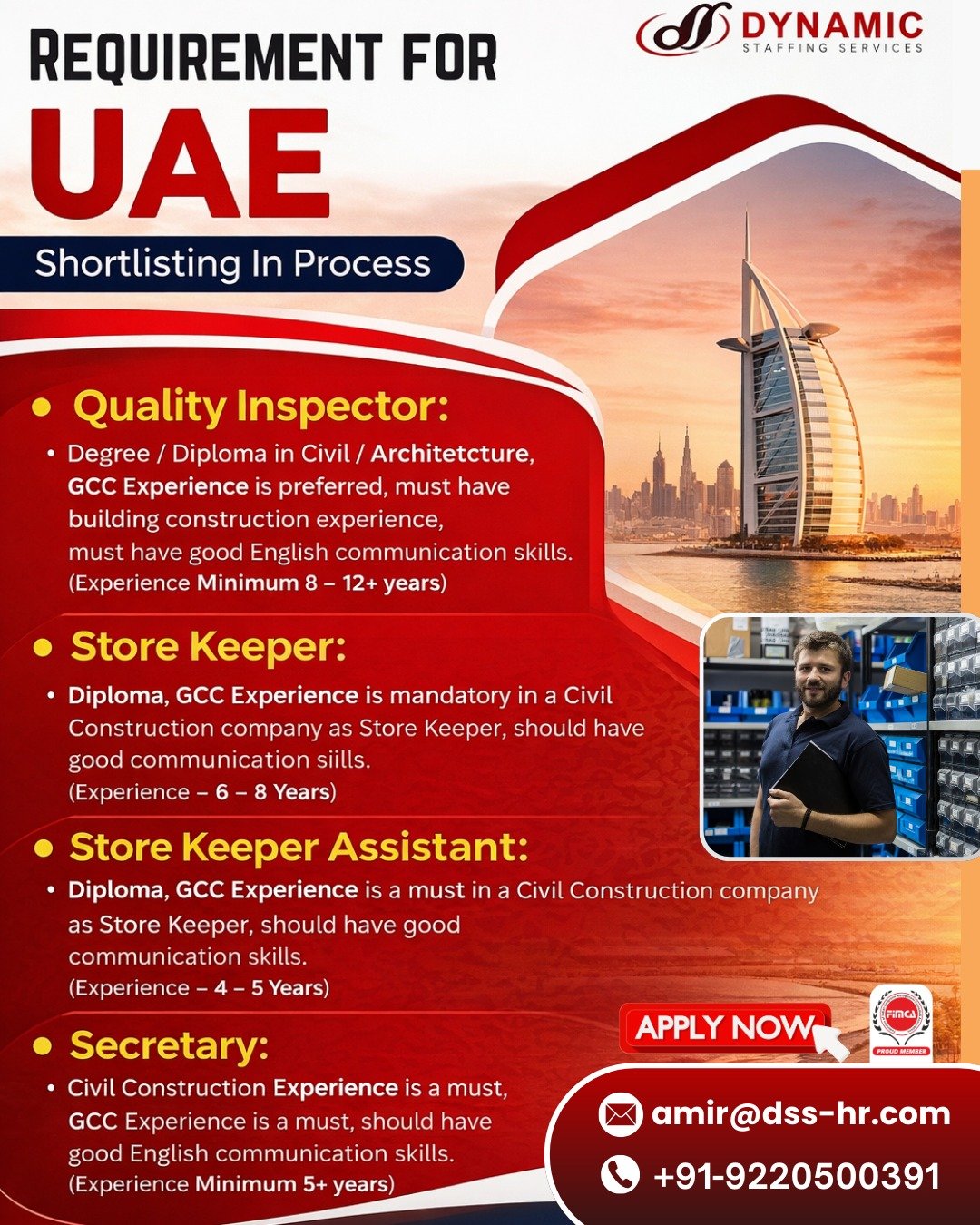 Job Requirements for UAE - Apply Now