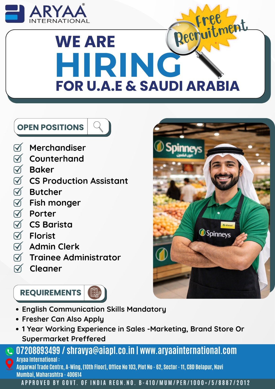 hiring for leading supermarket & retail chains in UAE & Saudi Arabia.