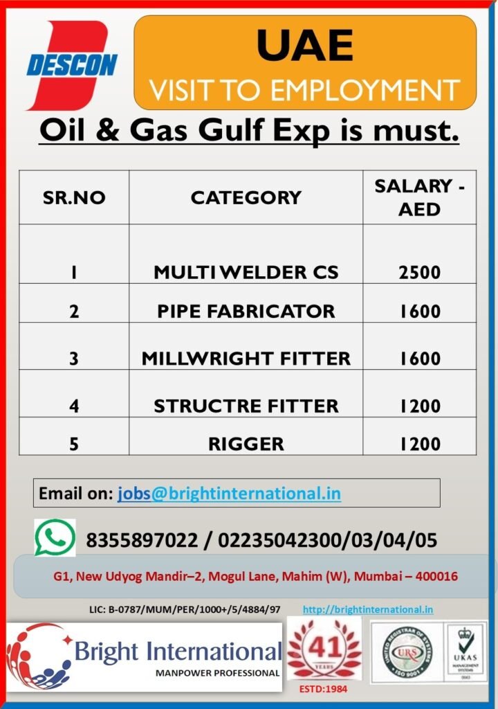 UAE Oil & Gas Jobs with Descon: Apply Now
