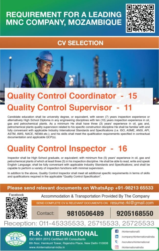 Urgent Hiring For Saudi,UAE,Kuwait , Qatar & Mozambique Urgent Hiring For Saudi,UAE,Kuwait , Qatar & Mozambique