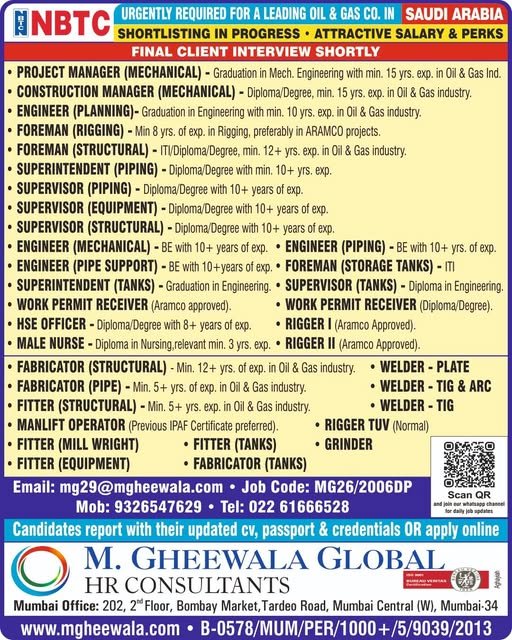Saudi Arabia Jobs 2026 | Oil & Gas Vacancies | Final Client Interview Shortly