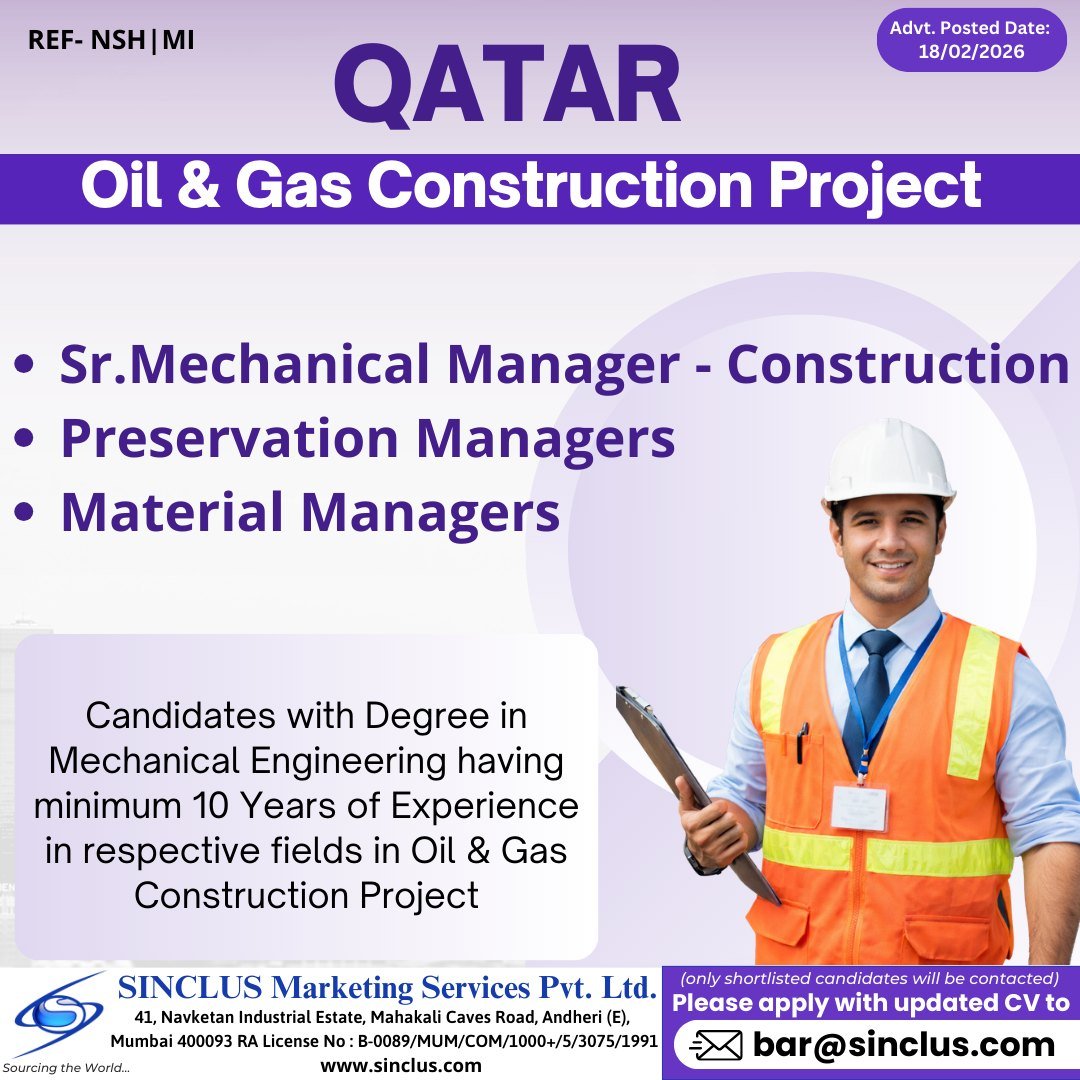 Exciting Job Opportunity in Qatar – Oil & Gas Construction Project 