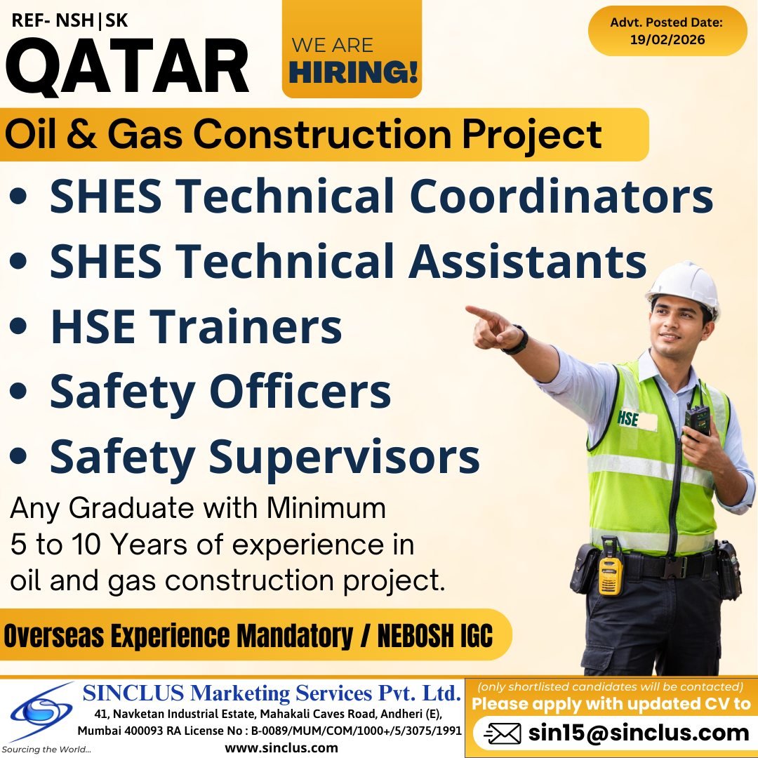 QATAR - Hiring Urgently For Oil & Gas Construction Project