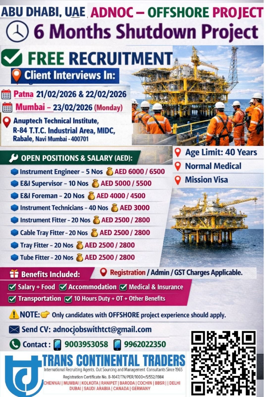 UAE Jobs - 6 Months Shutdown Project - Apply Now