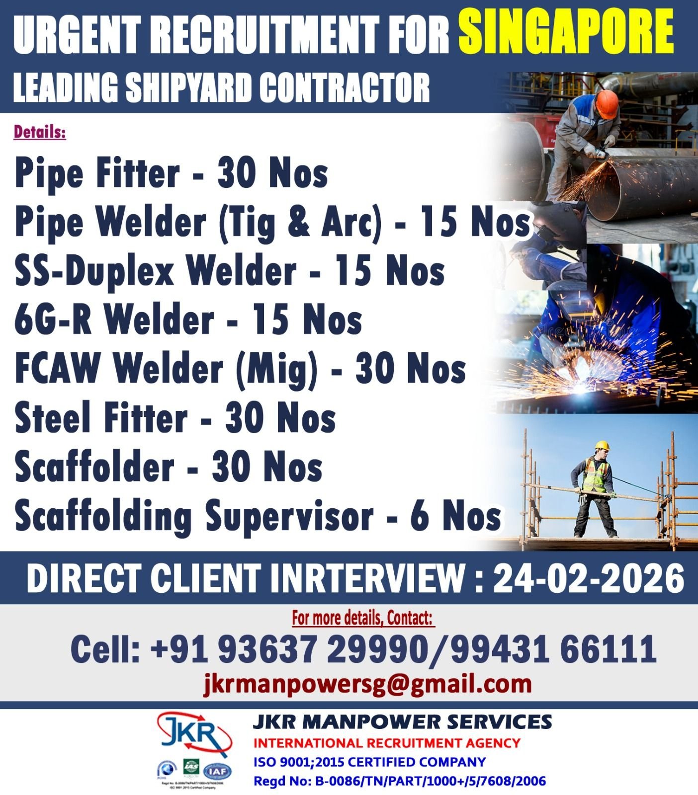 Singapore Shipyard Jobs 2026 – Apply Now