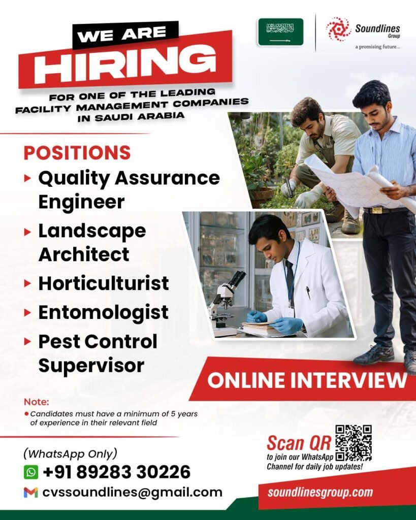 Saudi Arabia Facility Management Jobs 2026 – Online Interview | Apply Now